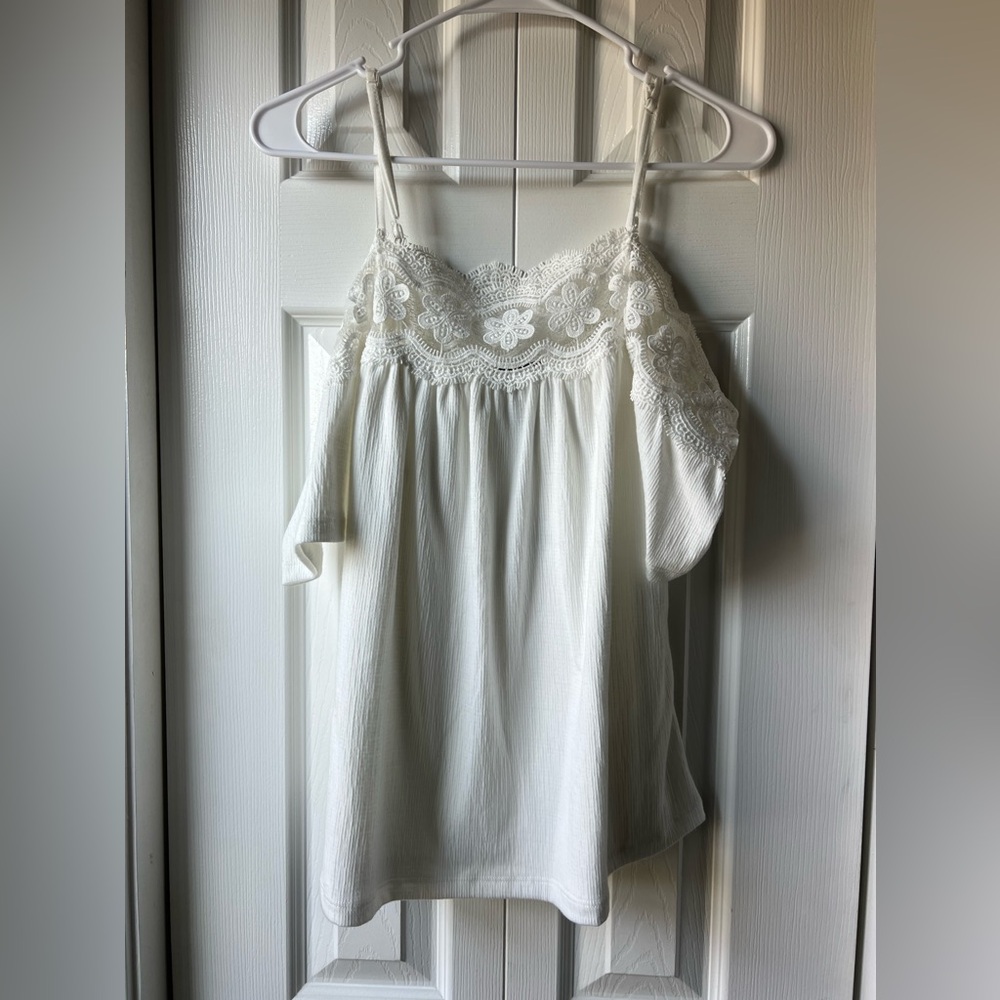 Cold Shoulder Crochet Top